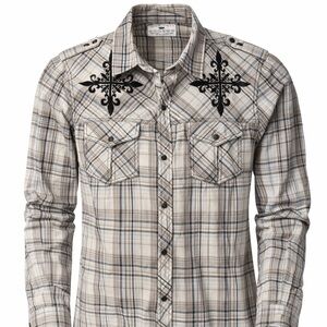 Pop Icon Clothing Men’s Plaid Button-Up Shirt – Large